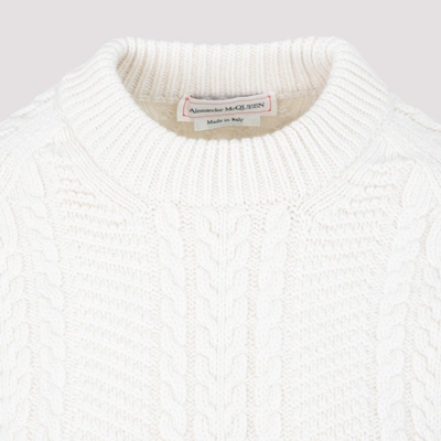 Shop Alexander Mcqueen Wool Pullover Sweater In White
