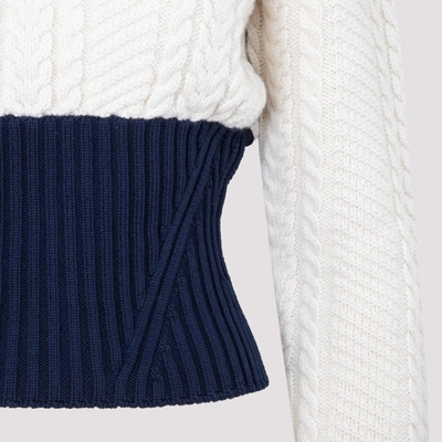 Shop Alexander Mcqueen Wool Pullover Sweater In White