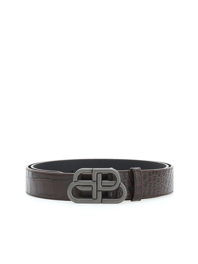 Shop Balenciaga Belts In Dark Brown