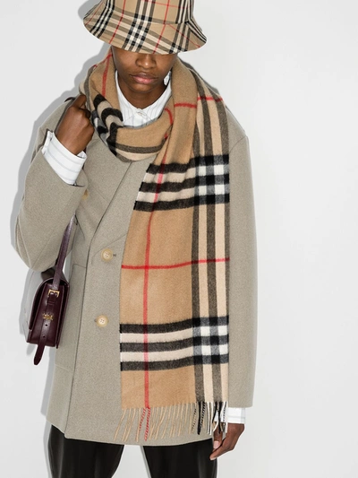 Shop Burberry Vintage Check Cashmere Scarf In Mixed Colours