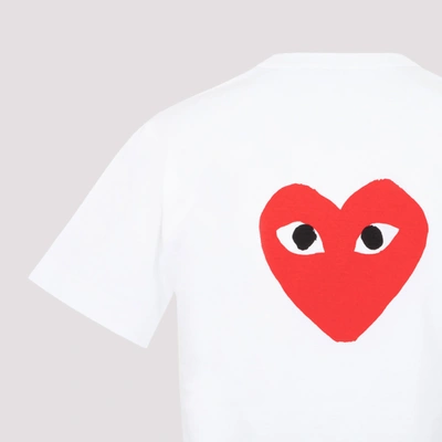 Shop Comme Des Garçons Play Heart Print T-shirt Tshirt In White