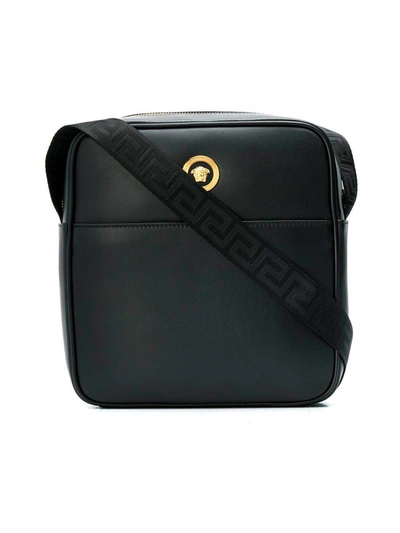 Shop Versace Shoulder Bags In Nero-oro Caldo