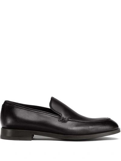 Shop Ermenegildo Zegna Slip-on Panelled Loafers In Black