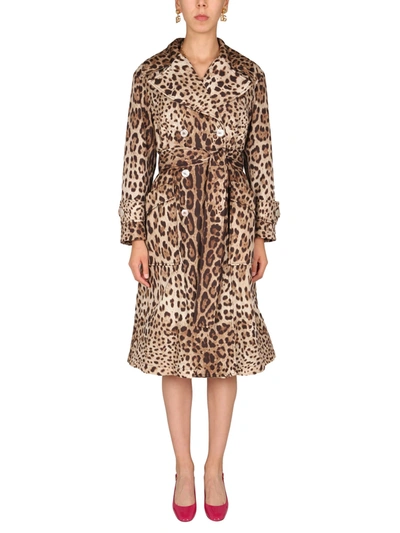 Shop Dolce & Gabbana Double-breasted Trench In Animalier