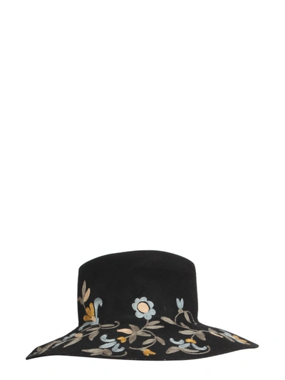 Shop Etro Wide Brim Hat In Nero