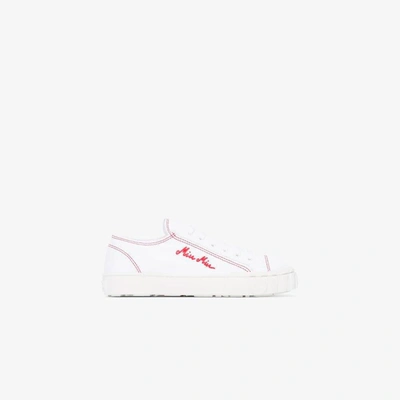 Shop Miu Miu Sneakers In Bianco Rosso