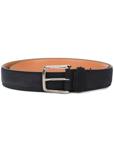 Shop Tod's Leather Buckle Belt In Blau