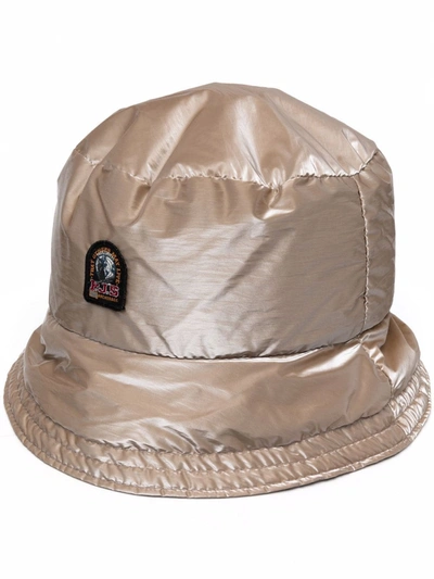 Shop Parajumpers Logo Patch Bucket Hat In Nude