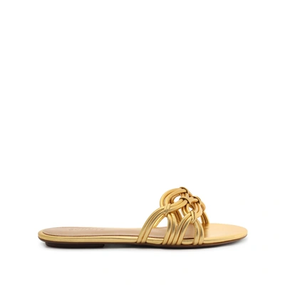 Shop Schutz Soffy Flat Sandal In Gold