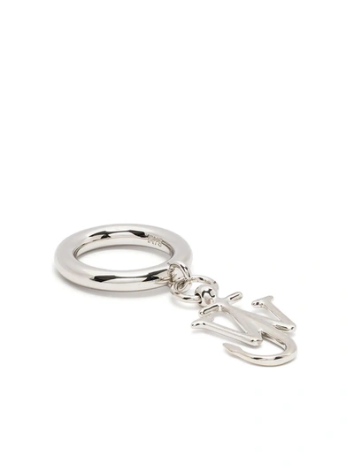 Shop Jw Anderson Jw Anchor Charm Ring In Silver