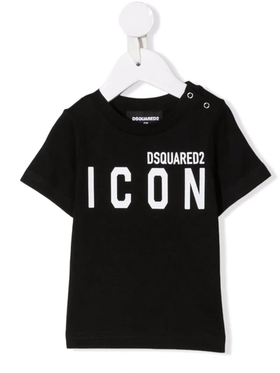 Shop Dsquared2 Icon Logo-print Cotton T-shirt In Black