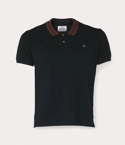 Shop Vivienne Westwood Classic Polo Stripe Collar In Black
