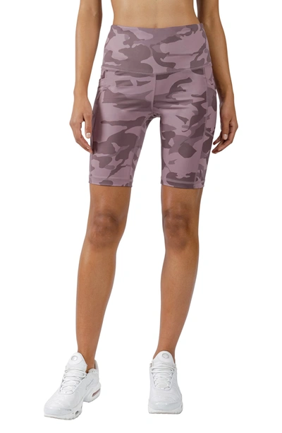 Yogalicious Lux Camo High Rise Bike Shorts In P594 Camo Marble
