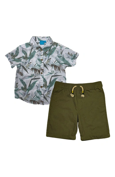 Shop Bear Camp Short Sleeve Shirt & Shorts Set In White