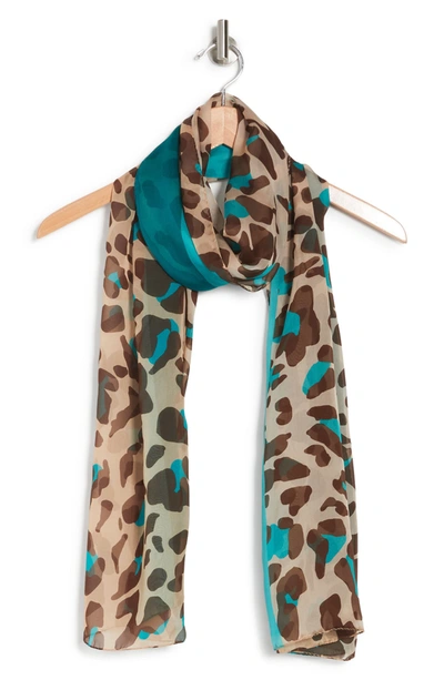 Furla Leopard Print Silk Scarf In Ghiaccio | ModeSens