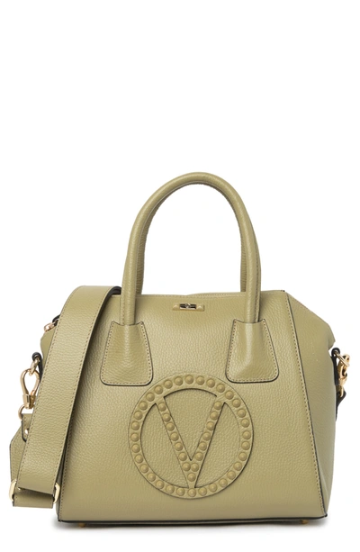 Shop Valentino By Mario Valentino Minimi Rock Leather Satchel In Thyme