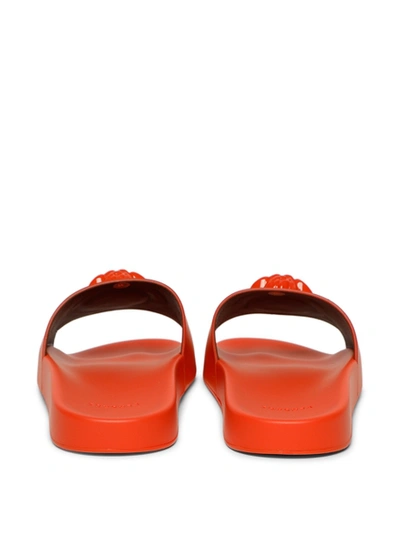 Shop Versace La Medusa Slides In Orange