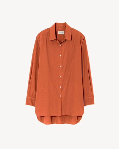 Shop Nili Lotan Yorke Shirt In Burnt Orange
