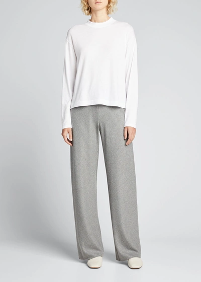 Shop Vince Mock-neck Long-sleeve Pullover In Optic White