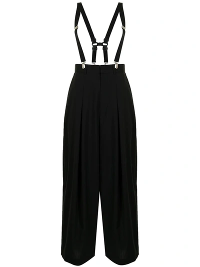 Shop Enföld Suspender Wide-leg Trousers In Black