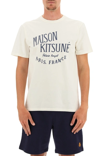 Shop Maison Kitsuné Palais Royal Print T-shirt In Latte (white)