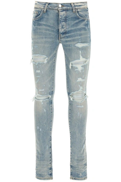 Shop Amiri Jeans Trasher In Clay Indigo (blue)