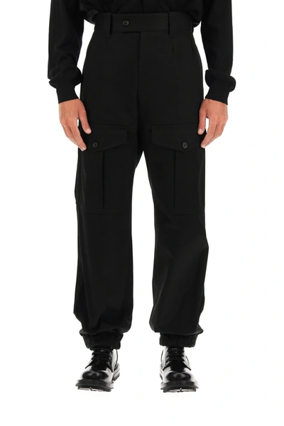 Shop Alexander Mcqueen Cargo Trousers In Black (black)