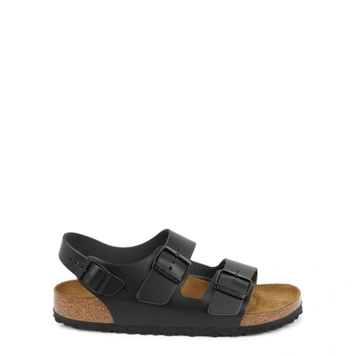 Shop Birkenstock Milano Black Leather Slingback Sandals