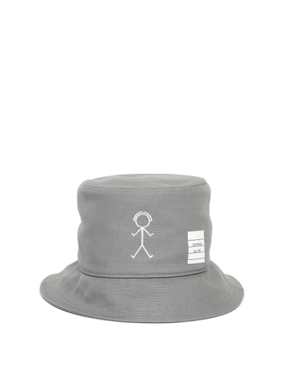 Shop Thom Browne Mr.thom Icon Motif Bucket Hat Grey