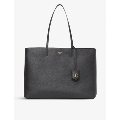 Shop Jimmy Choo Women's Black Nine2five Leather Tote Bag