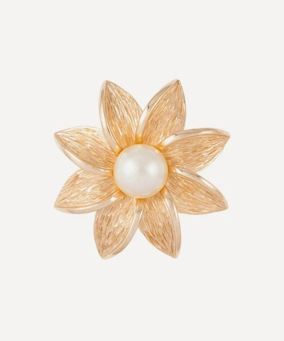 Shop Susan Caplan Vintage Gold-plated 1960s Trifari Faux Pearl Flower Brooch