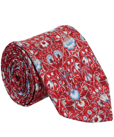 Shop Liberty Mens Lodden Silk Tie In Lodden Red