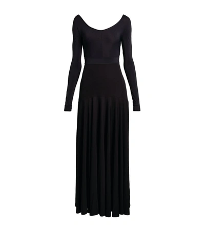 Shop Victoria Beckham Fit-and-flare Maxi Dress In Black