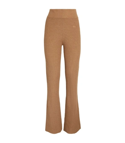 Shop Frame Ribbed Trousers In Brown