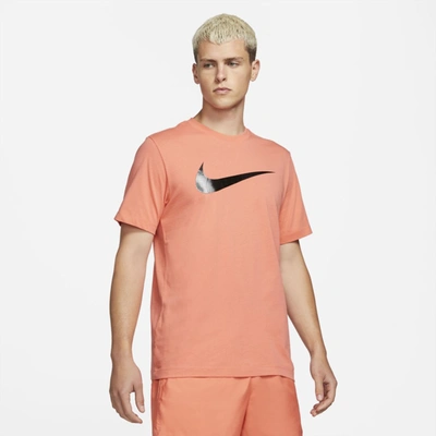 Shop Nike Sportswear Swoosh Men's T-shirt In Magic Ember,black