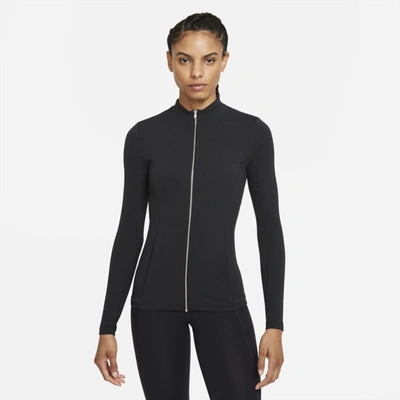 Shop Nike Women's  Yoga Luxe Dri-fit Full-zip Jacket In Black
