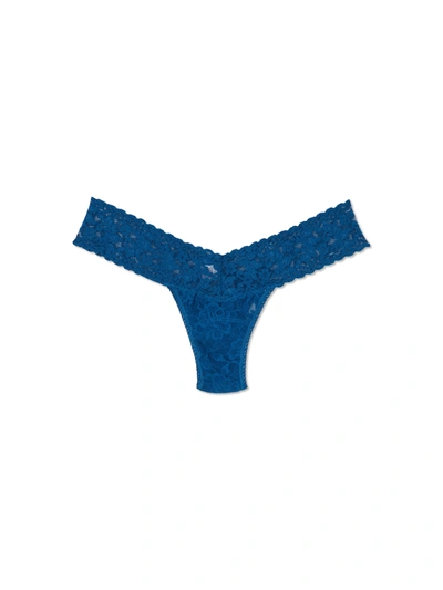Shop Hanky Panky Signature Lace Low Rise Wrap Thong In Oxford Blue