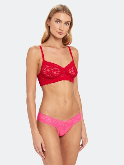Shop Hanky Panky Signature Lace Low Rise Wrap Thong In Flamboyant Pink