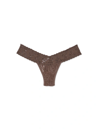 Shop Hanky Panky Signature Lace Low Rise Wrap Thong In Cappuccino
