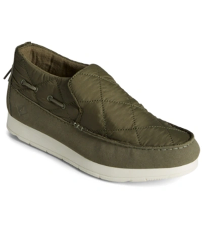 Shop Sperry Men's Moc-sider Nylon Loafers Men's Shoes In Olive