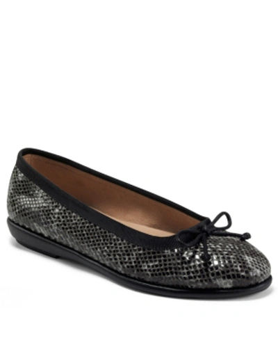 Shop Aerosoles Women's Homebet Ballet Flats In Black Snake Faux Leather