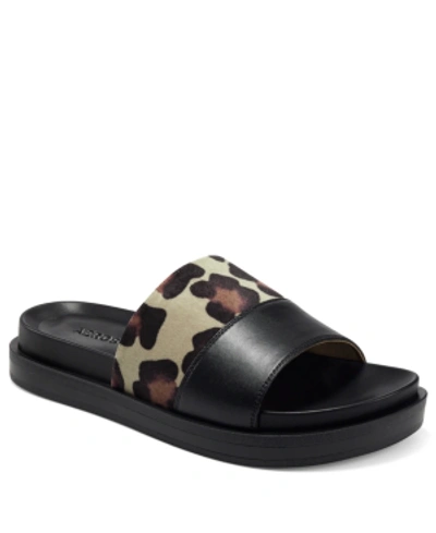 Shop Aerosoles Women's Louie Slide Sandals Women's Shoes In Leopard Combo