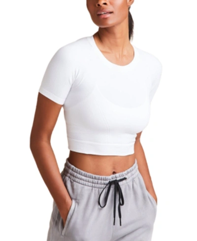 Shop Alala Barre Seamless Crop Top In White