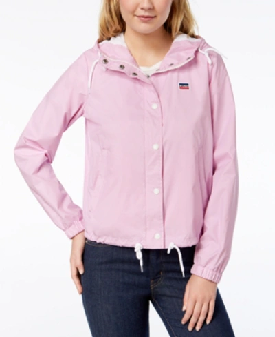 Shop Levi's Women's Retro Hooded Windbreaker In Pink