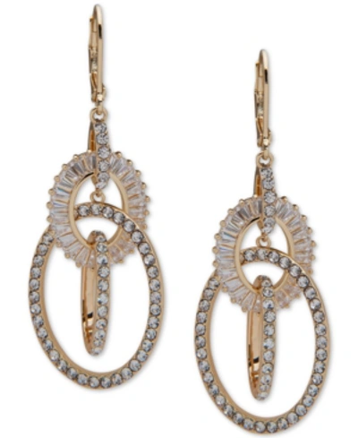 Shop Anne Klein Gold-tone Crystal Orbital Drop Earrings