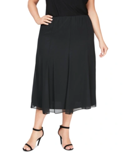 Shop Alex Evenings Plus Size Chiffon Midi Skirt In Black