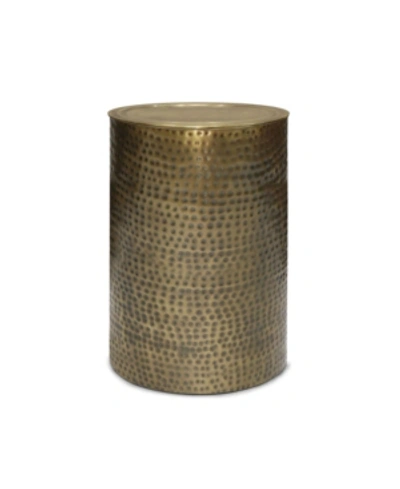 Shop Simpli Home Corbin Metal Side Table In Hammered Gold-tone