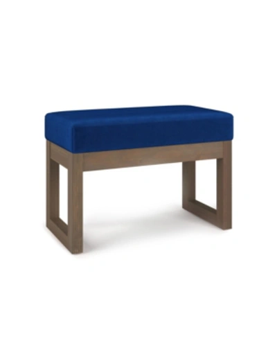 Shop Simpli Home Milltown Footstool Small Ottoman Bench In Blue