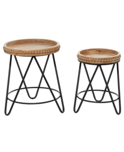 Rosemary Lane Modern Accent Table, Set Of 2 In Brown