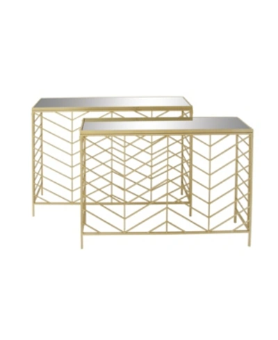 Shop Rosemary Lane Contemporary Console Table, 2 Pieces In Gold-tone